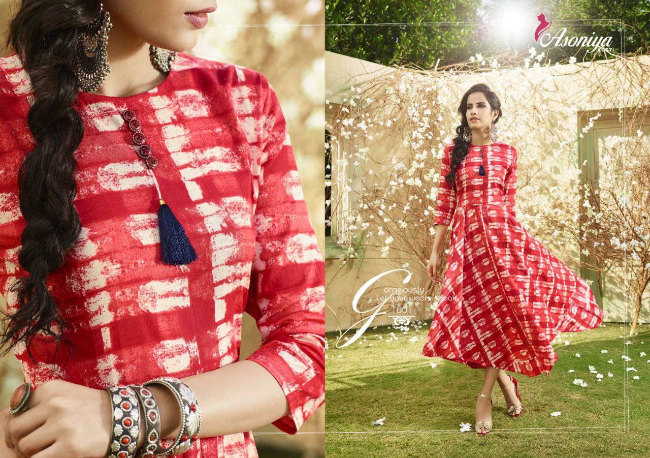 Aadhira Vol-1 By Asoniya 1001 To 1006 Series Stylish Beautiful Colorful Fancy Casual Wear & Ethnic Wear Lawn Cotton Printed Kurtis At Wholesale Price