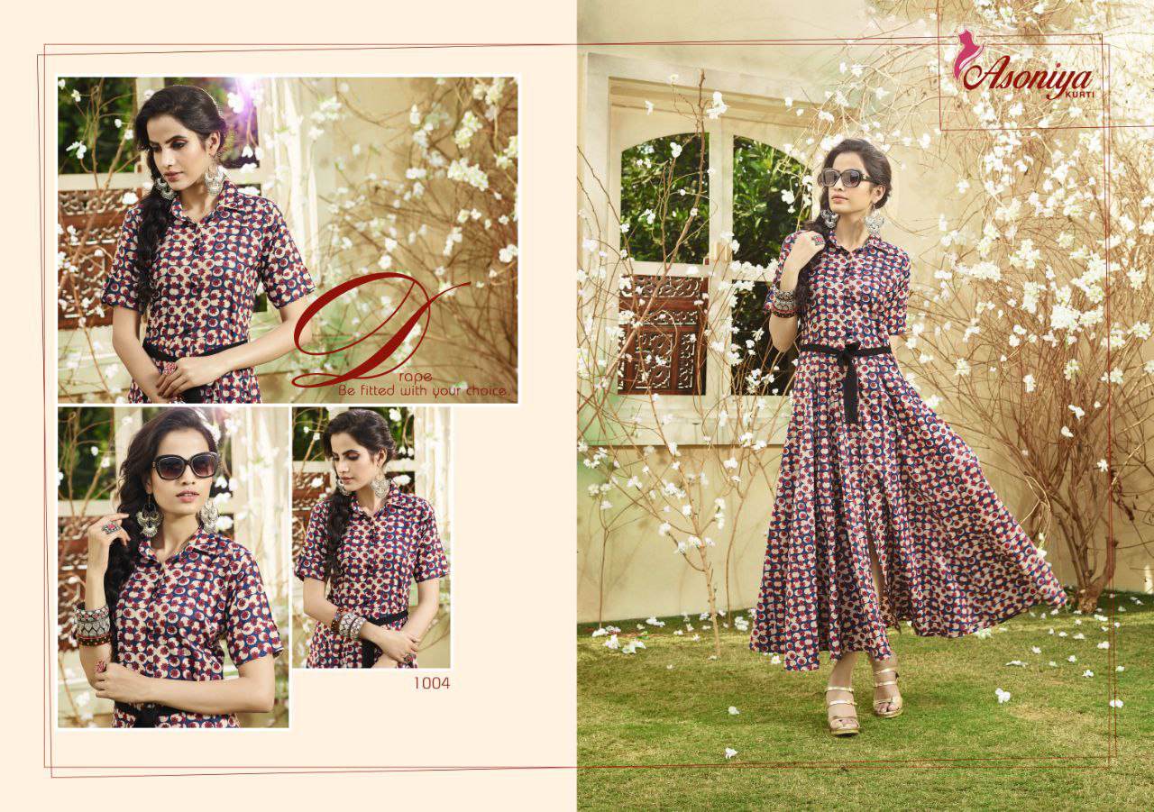 Aadhira Vol-1 By Asoniya 1001 To 1006 Series Stylish Beautiful Colorful Fancy Casual Wear & Ethnic Wear Lawn Cotton Printed Kurtis At Wholesale Price