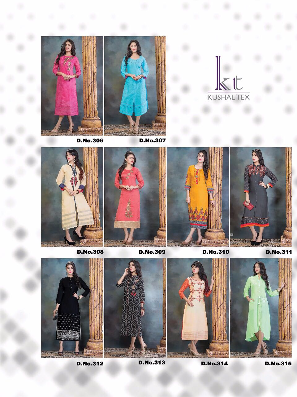 Aarika By Kushal Tex 306 To 315 Series Beautiful Colorful Stylish Fancy Casual Wear & Ethnic Wear Fancy Embroidered Kurtis At Wholesale Price