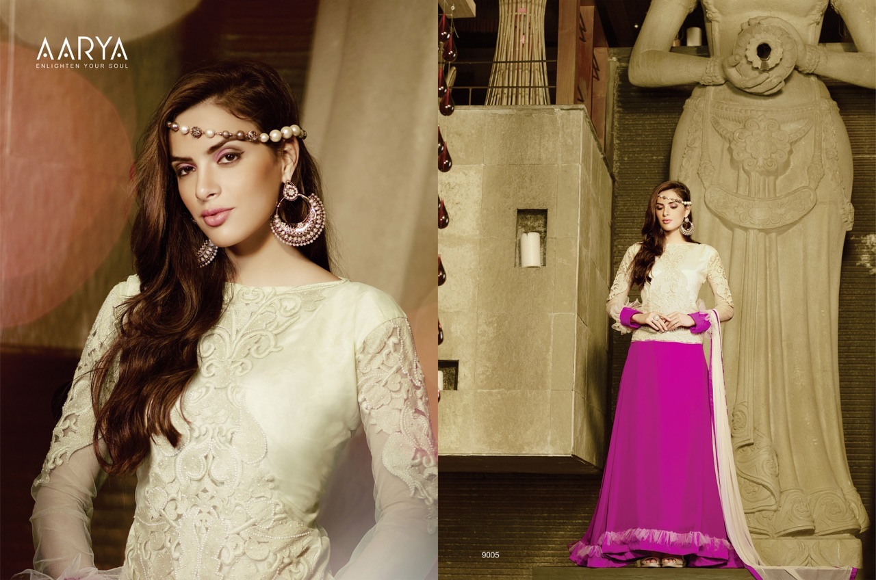 Aarya By Avima Indian Designer Beautiful Wedding Collection Colorful Party Wear & Occasional Wear Heavy Georgette Embroidered Dresses At Wholesale Price