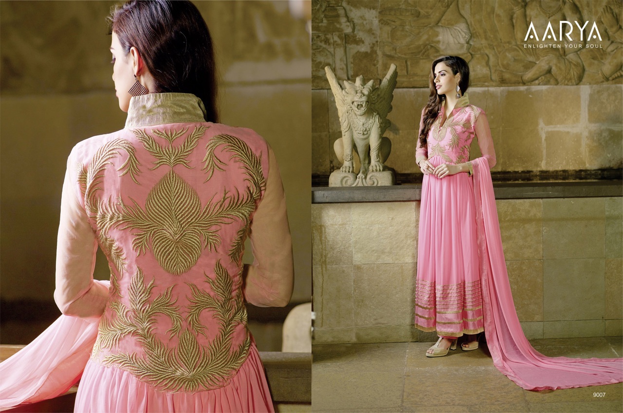 Aarya By Avima Indian Designer Beautiful Wedding Collection Colorful Party Wear & Occasional Wear Heavy Georgette Embroidered Dresses At Wholesale Price