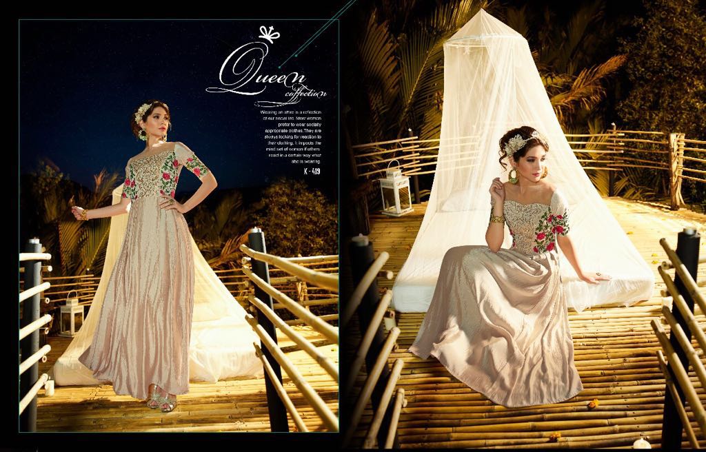 Aashi Hits Vol-2 By Eternal Designer Stylish Colorful Fancy Beautiful Party Wear & Ethnic Wear Premium Silk Slub Satin Embroidered Gowns/ Kurtis At Wholesale Price