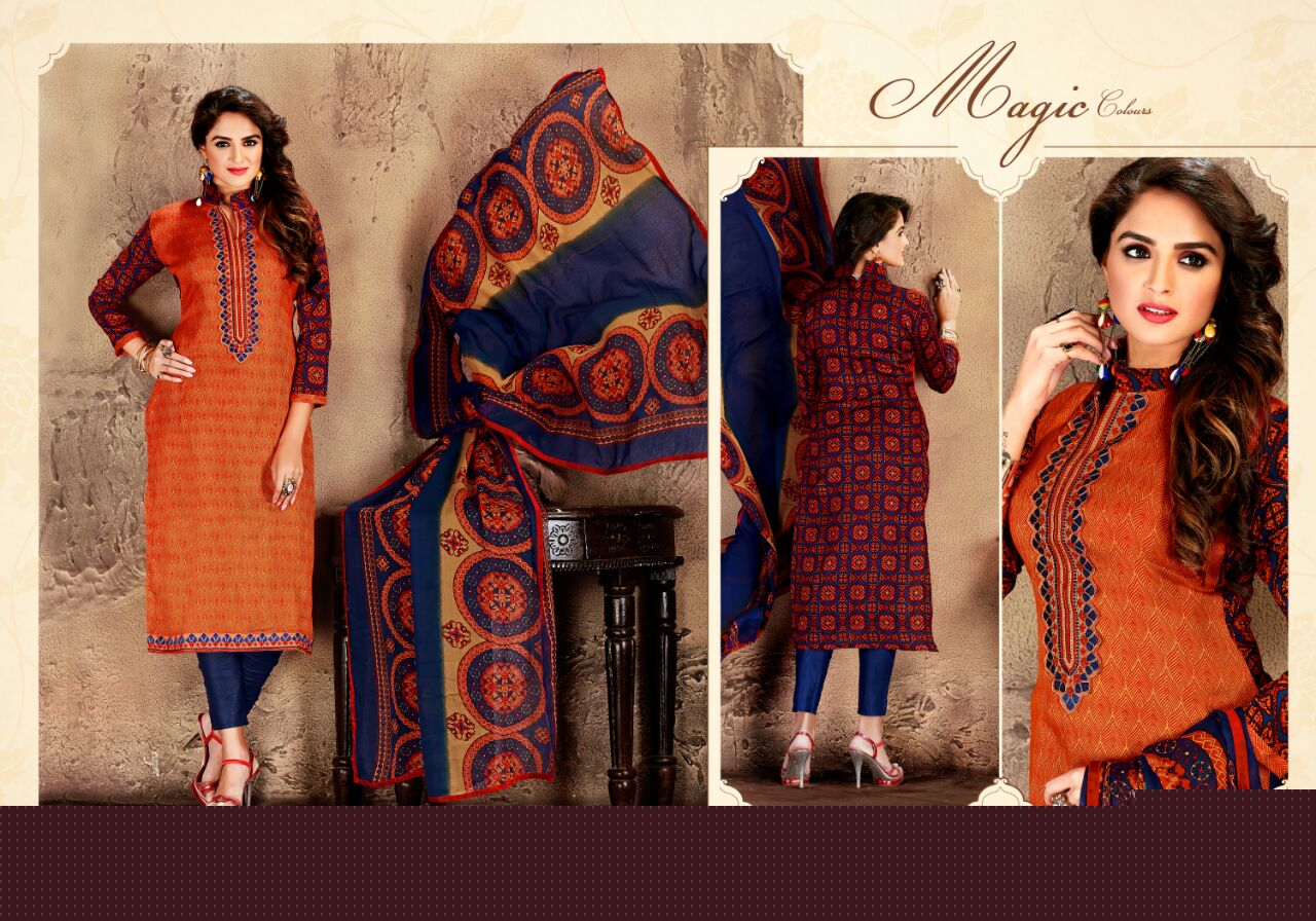 Aashiya Vol 2 By Mag 1114 To 1121 Series Beautiful Stylish Designer Embroidered Casual Wear Glace Cotton Dresses At Wholesale Price