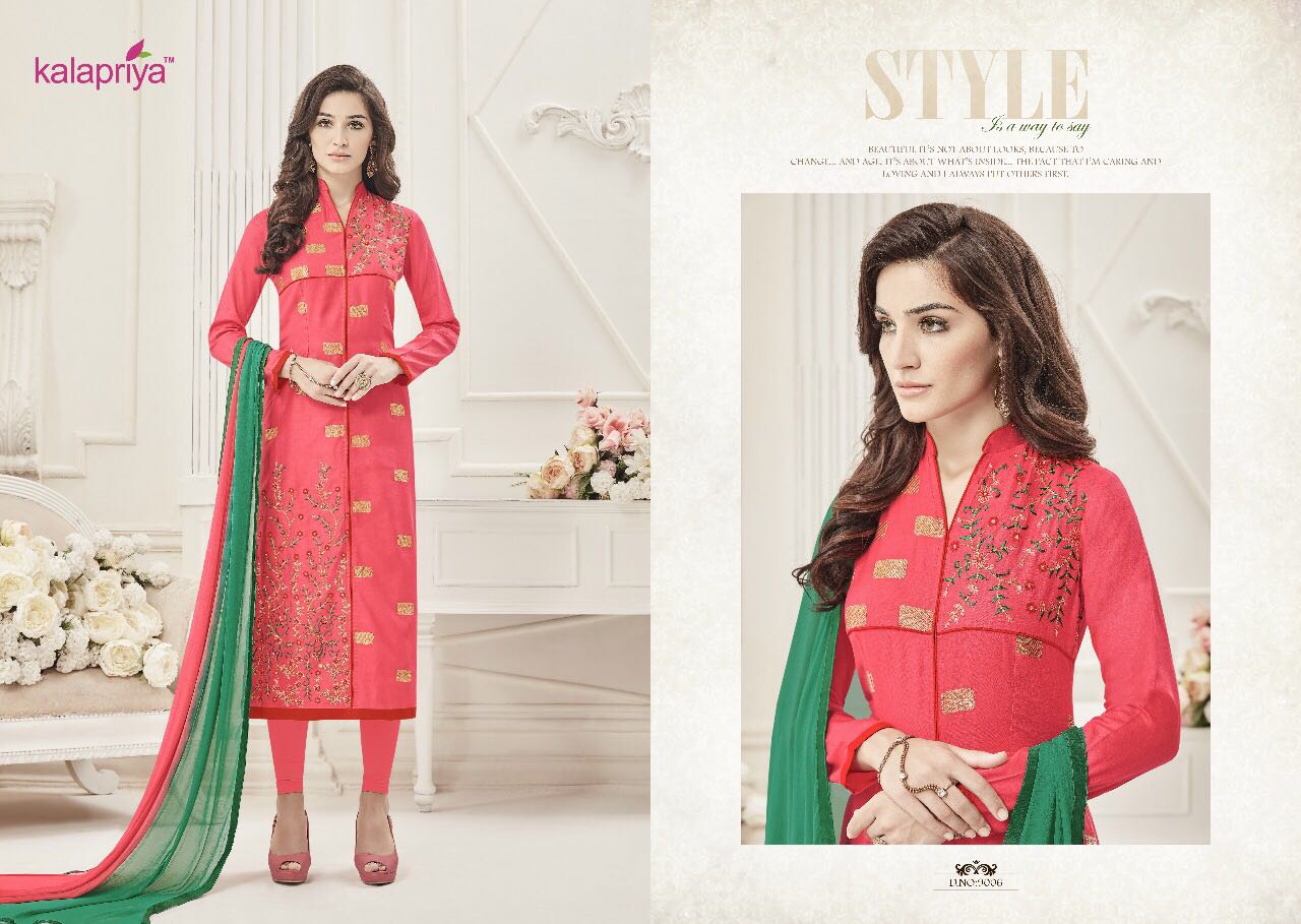 Aasthkala By Kalapriya 9000 To 9006 Series Beautiful Indian Suits With Embroidered Work Colorful Ethnic Wear & Party Wear Pure Cambric Dresses At Wholesale Price