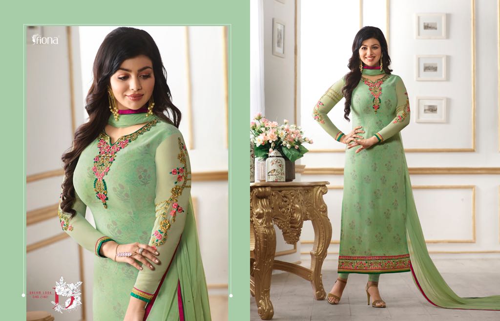 Aayesha Takia Vol-22 By Fiona 21801 To 21806 Series Designer Beautiful Colorful Wedding Collection Party Wear & Occasional Wear Faux Georgette Dresses At Wholesale Price