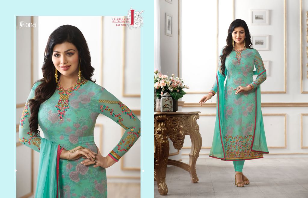 Aayesha Takia Vol-22 By Fiona 21801 To 21806 Series Designer Beautiful Colorful Wedding Collection Party Wear & Occasional Wear Faux Georgette Dresses At Wholesale Price