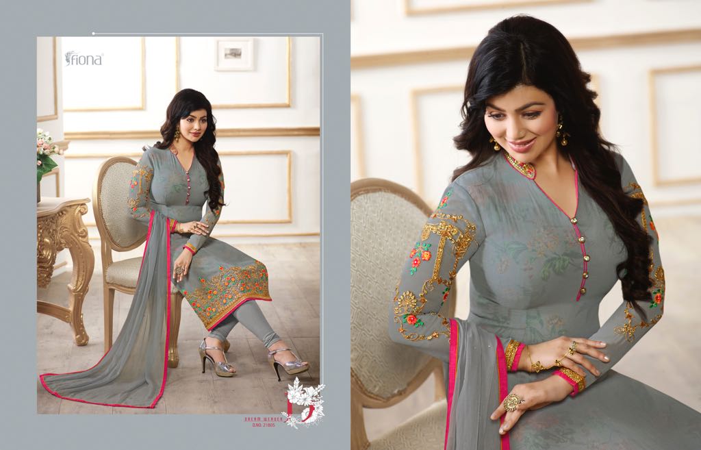 Aayesha Takia Vol-22 By Fiona 21801 To 21806 Series Designer Beautiful Colorful Wedding Collection Party Wear & Occasional Wear Faux Georgette Dresses At Wholesale Price