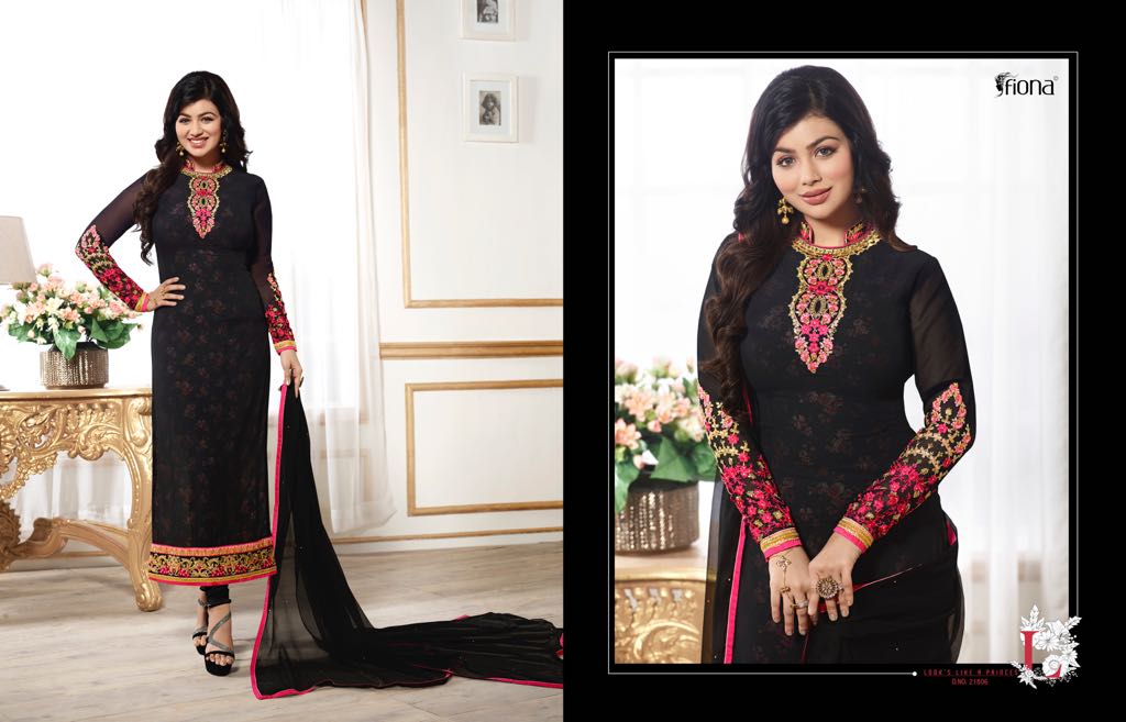 Aayesha Takia Vol-22 By Fiona 21801 To 21806 Series Designer Beautiful Colorful Wedding Collection Party Wear & Occasional Wear Faux Georgette Dresses At Wholesale Price