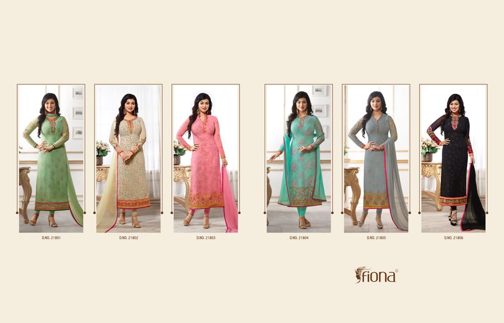 Aayesha Takia Vol-22 By Fiona 21801 To 21806 Series Designer Beautiful Colorful Wedding Collection Party Wear & Occasional Wear Faux Georgette Dresses At Wholesale Price
