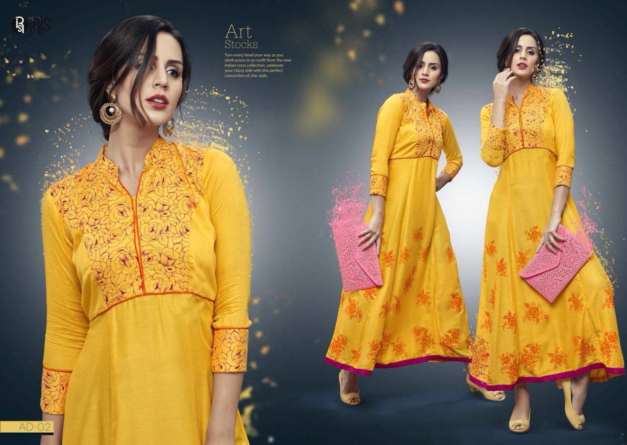Adda By Iris 01 To 08 Series Designer Stylish Fancy Beautiful Colorful Casual Wear & Party Wear Heavy Rayon Printed Kurtis At Wholesale Price