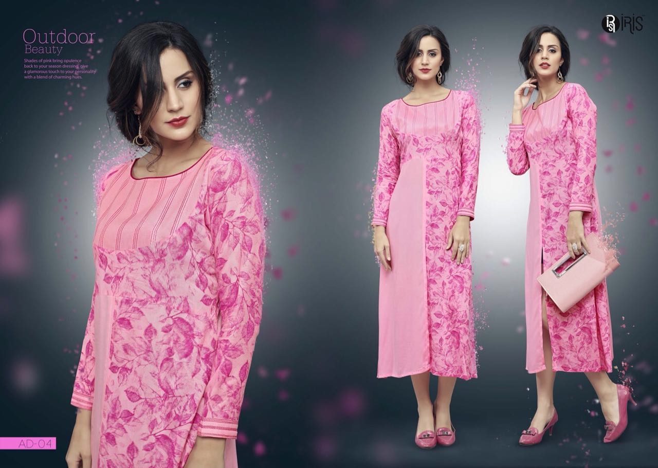 Adda By Iris 01 To 08 Series Designer Stylish Fancy Beautiful Colorful Casual Wear & Party Wear Heavy Rayon Printed Kurtis At Wholesale Price