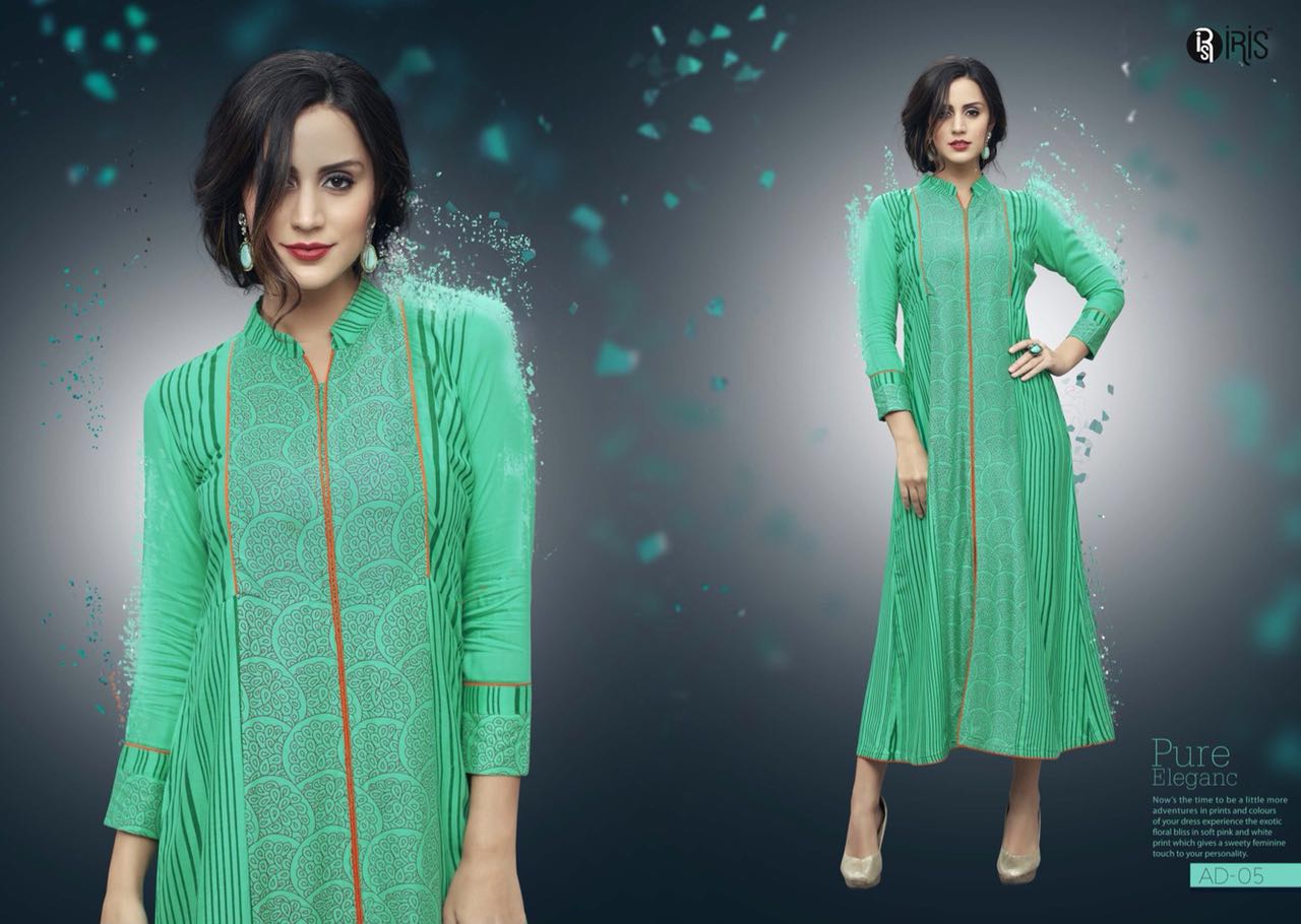 Adda By Iris 01 To 08 Series Designer Stylish Fancy Beautiful Colorful Casual Wear & Party Wear Heavy Rayon Printed Kurtis At Wholesale Price
