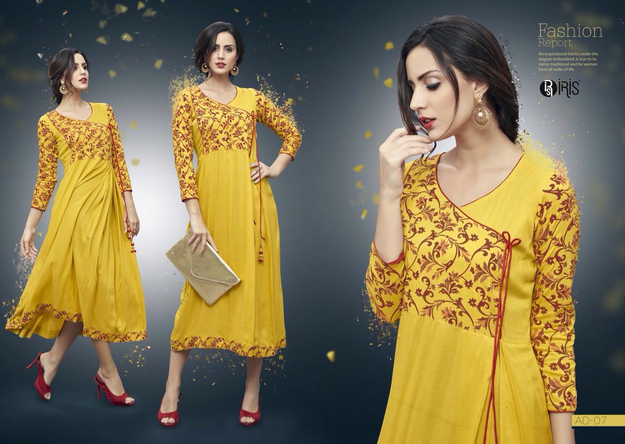 Adda By Iris 01 To 08 Series Designer Stylish Fancy Beautiful Colorful Casual Wear & Party Wear Heavy Rayon Printed Kurtis At Wholesale Price