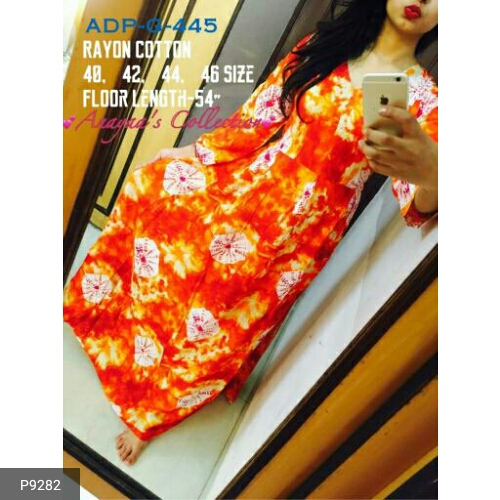 Adp Gowns By Kaamiri P9280 To P9285 Series Beautiful Stylish Colourful Designer Fancy Casual Wear Rayon Printed Gowns At Wholesale Price