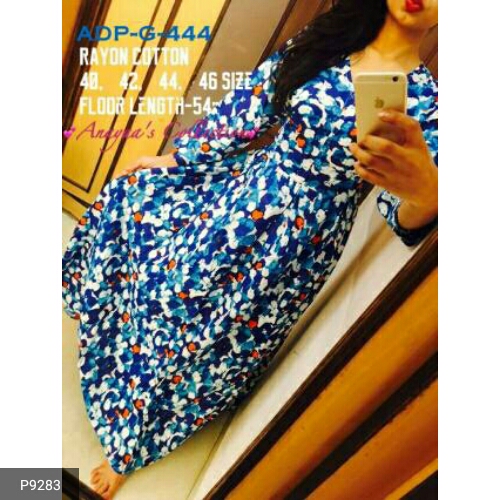 Adp Gowns By Kaamiri P9280 To P9285 Series Beautiful Stylish Colourful Designer Fancy Casual Wear Rayon Printed Gowns At Wholesale Price