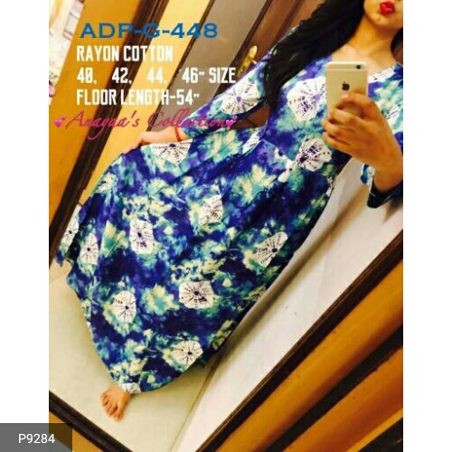 Adp Gowns By Kaamiri P9280 To P9285 Series Beautiful Stylish Colourful Designer Fancy Casual Wear Rayon Printed Gowns At Wholesale Price