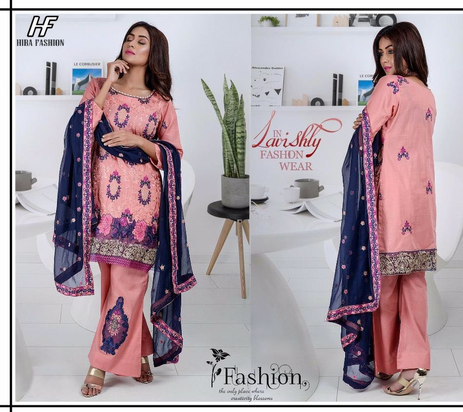 Afreen By Hiba Fashion 01 To 04 Series Beautiful Pakistani Suits Colorful Fancy Party Wear & Occasional Wear Georgette Embroidered Dresses At Wholesale Price