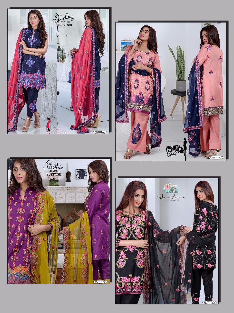 Afreen By Hiba Fashion 01 To 04 Series Beautiful Pakistani Suits Colorful Fancy Party Wear & Occasional Wear Georgette Embroidered Dresses At Wholesale Price