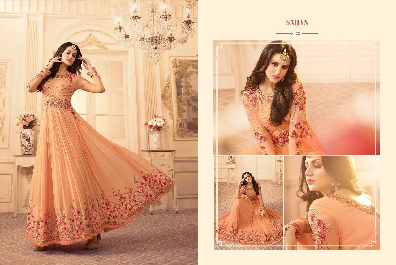 Alaamin By Sajjan 801 To 808 Series Designer Wedding Collection Beautiful Stylish Colorful Fancy Party Wear & Occasional Wear Georgette Dresses At Wholesale Price