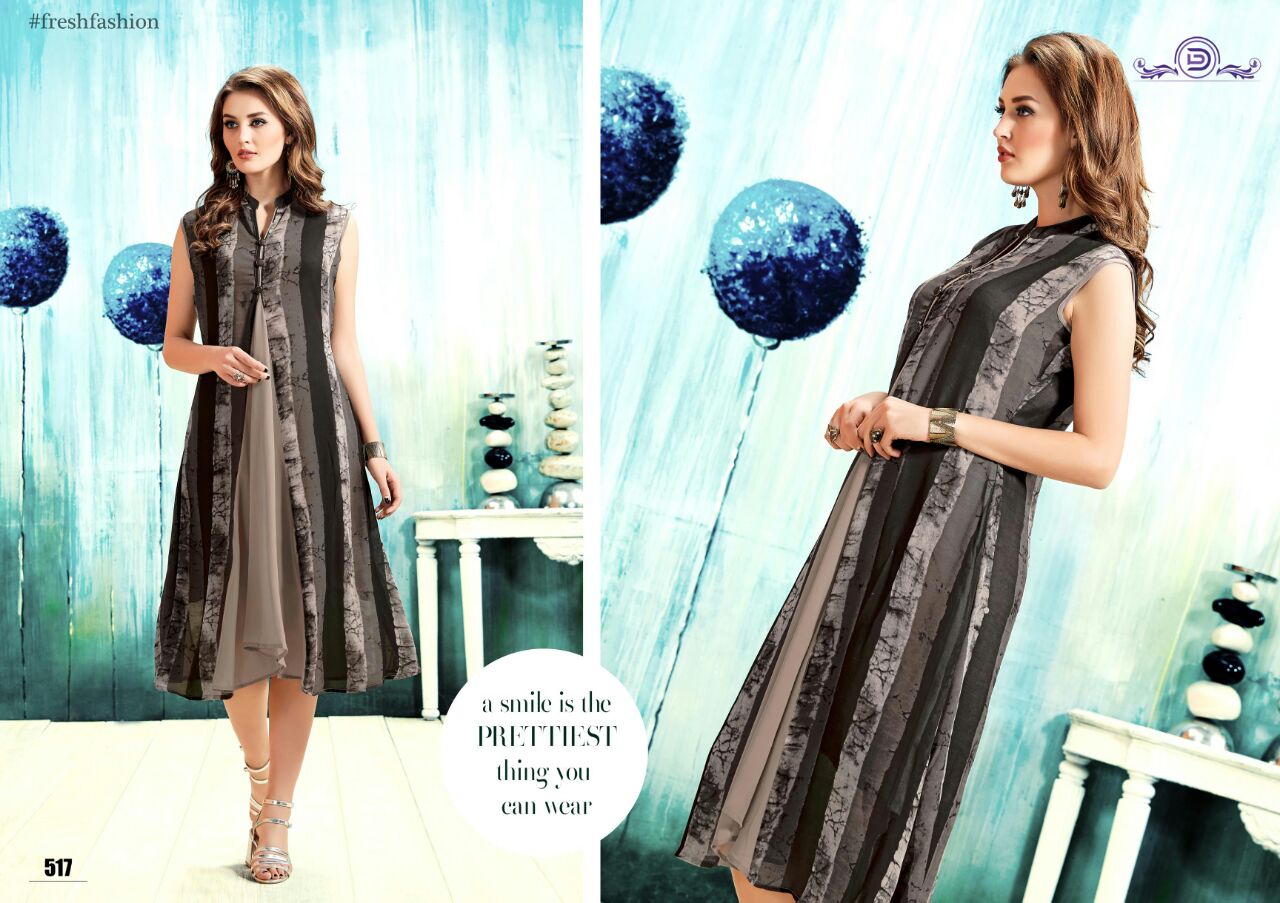Alisha By Diva Designs 511 To 517 Series Designer Stylish Beautiful Colorful Fancy Casual Wear & Party Wear Faux Georgette Printed Kurtis At Wholesale Price