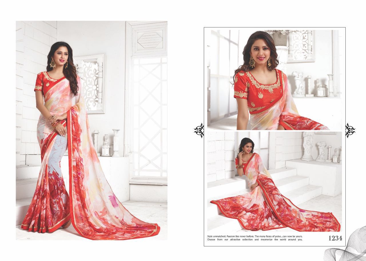 Alveera 263 Series By Hiba Indian Traditional Beautiful Stylish Designer Floral Printed Casual Wear Party Wear Fancy Sarees At Wholesale Price