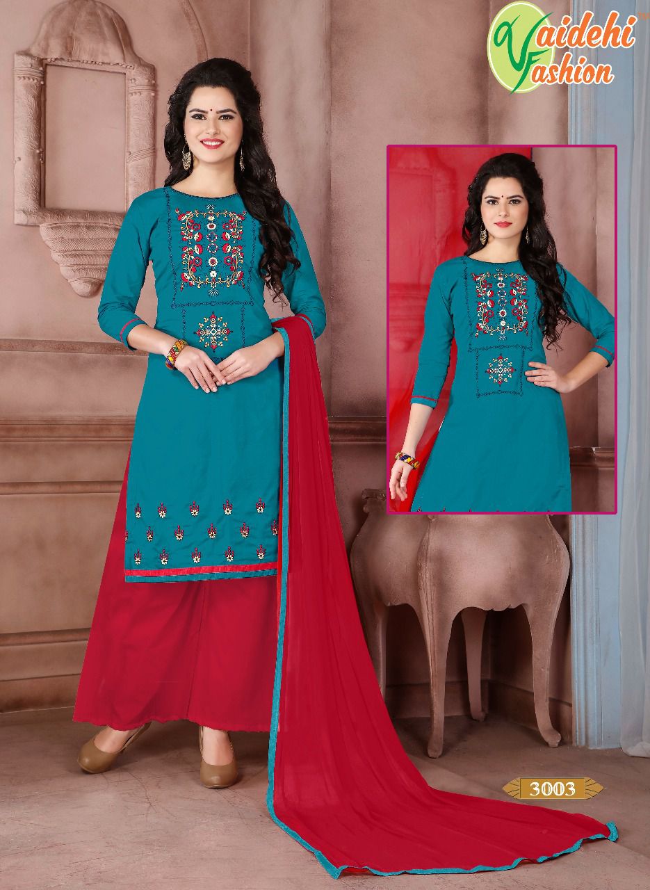 Alveera By Vaidehi Fashion 3001 To 3010 Series Beautiful Stylish Colorful Fancy Party Wear & Ethnic Wear Cotton Cambric Dresses At Wholesale Price