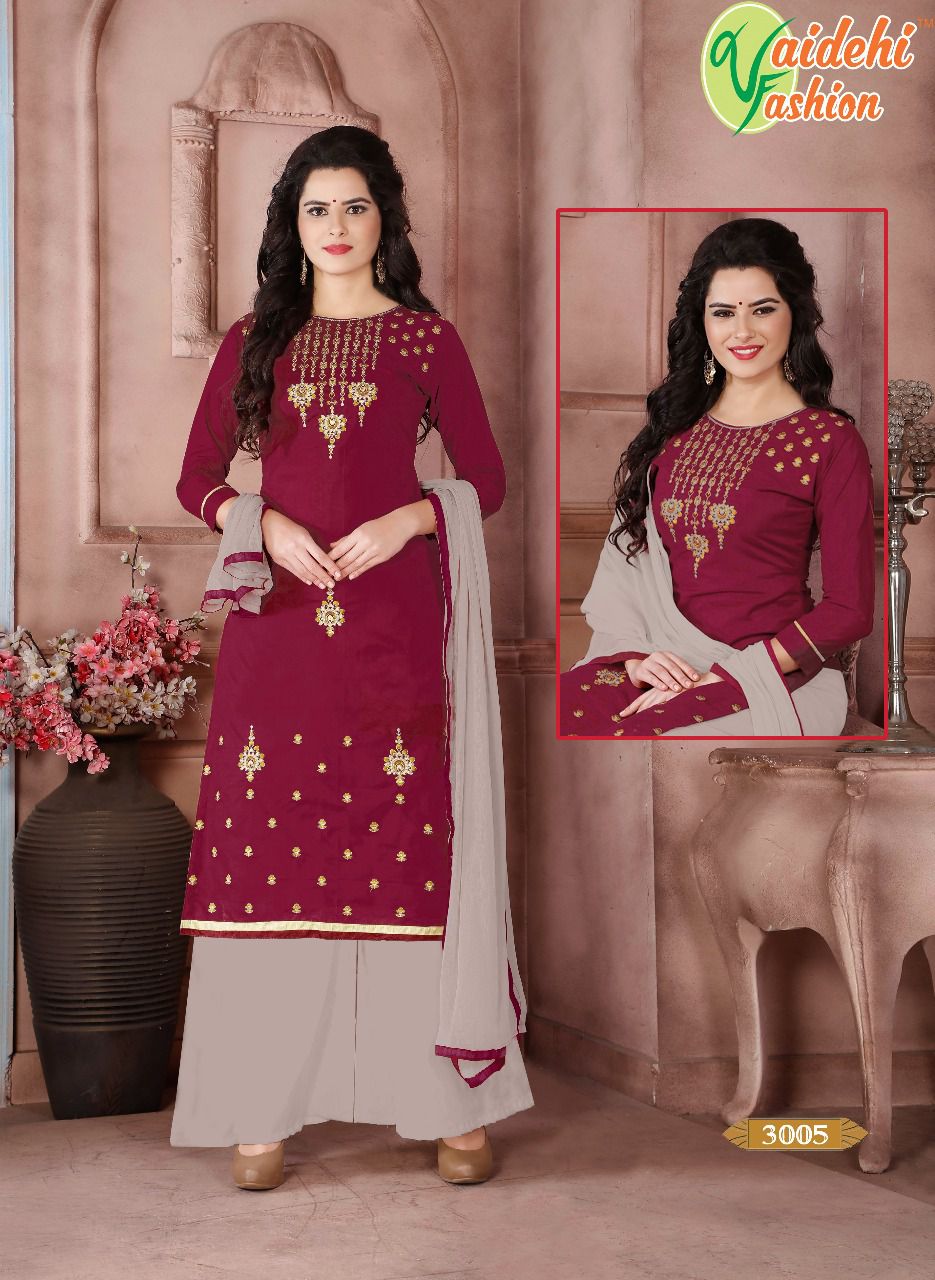 Alveera By Vaidehi Fashion 3001 To 3010 Series Beautiful Stylish Colorful Fancy Party Wear & Ethnic Wear Cotton Cambric Dresses At Wholesale Price