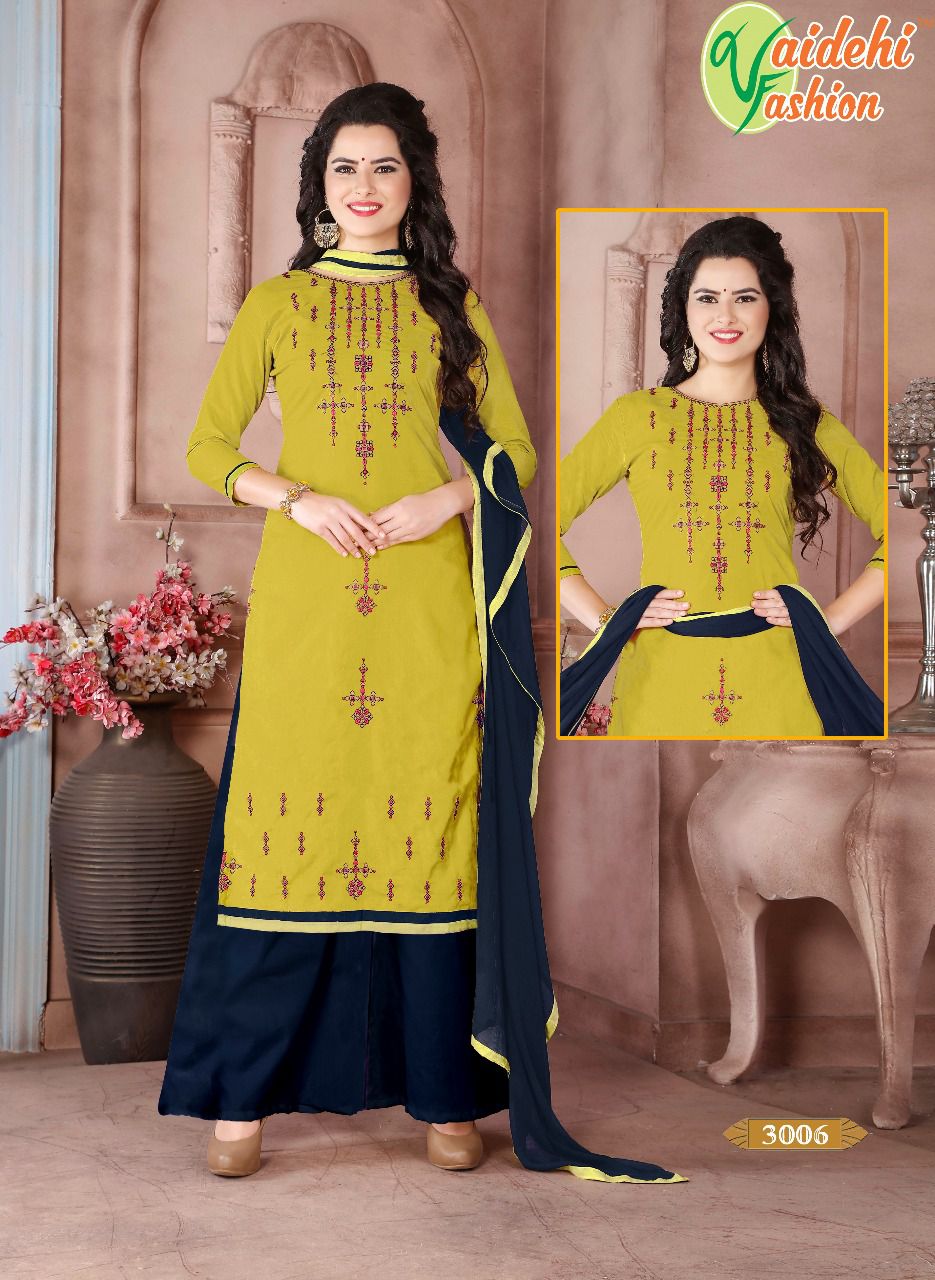 Alveera By Vaidehi Fashion 3001 To 3010 Series Beautiful Stylish Colorful Fancy Party Wear & Ethnic Wear Cotton Cambric Dresses At Wholesale Price