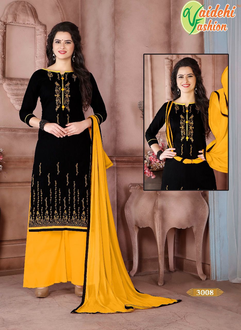Alveera By Vaidehi Fashion 3001 To 3010 Series Beautiful Stylish Colorful Fancy Party Wear & Ethnic Wear Cotton Cambric Dresses At Wholesale Price