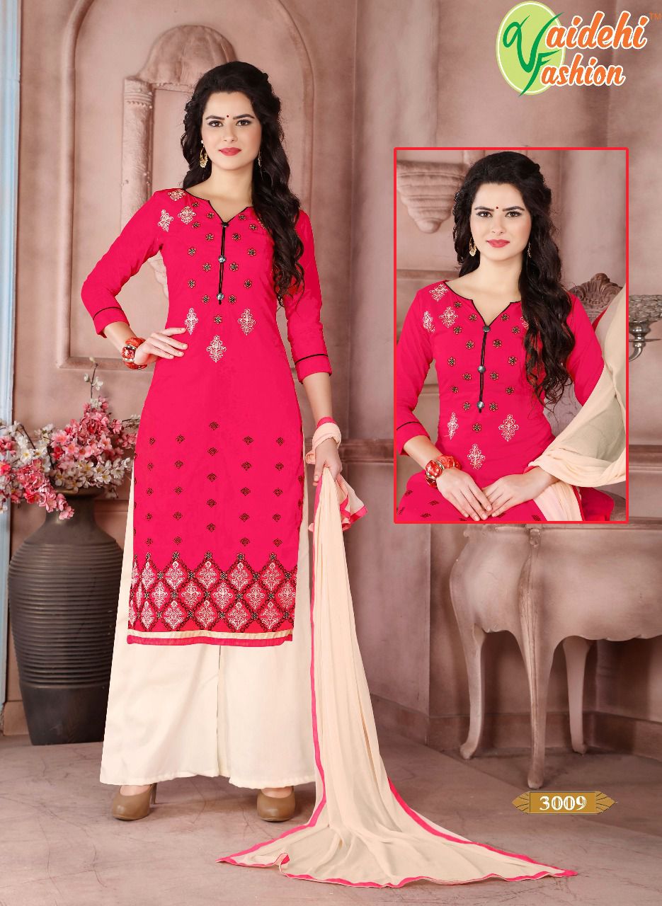 Alveera By Vaidehi Fashion 3001 To 3010 Series Beautiful Stylish Colorful Fancy Party Wear & Ethnic Wear Cotton Cambric Dresses At Wholesale Price
