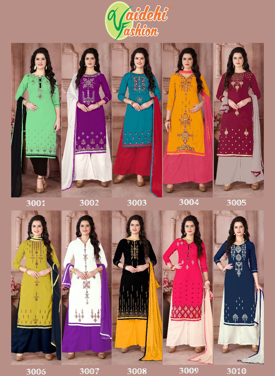 Alveera By Vaidehi Fashion 3001 To 3010 Series Beautiful Stylish Colorful Fancy Party Wear & Ethnic Wear Cotton Cambric Dresses At Wholesale Price