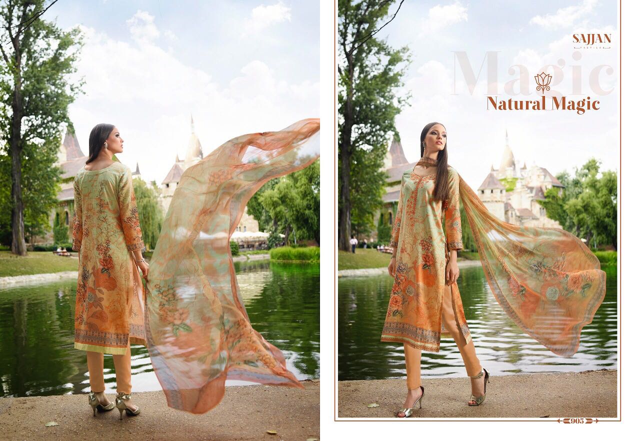 Angana By Sajjan 901 To 912 Series Designer Colorful Fancy Beautiful Ethnic Wear & Casual Wear Satin Cotton Dresses At Wholesale Price