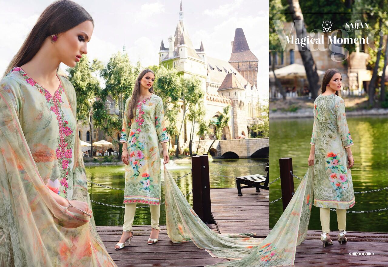 Angana By Sajjan 901 To 912 Series Designer Colorful Fancy Beautiful Ethnic Wear & Casual Wear Satin Cotton Dresses At Wholesale Price