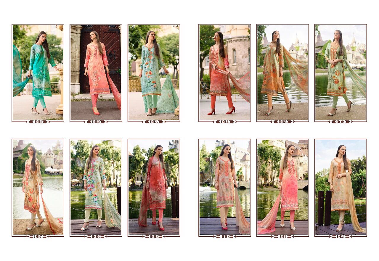 Angana By Sajjan 901 To 912 Series Designer Colorful Fancy Beautiful Ethnic Wear & Casual Wear Satin Cotton Dresses At Wholesale Price