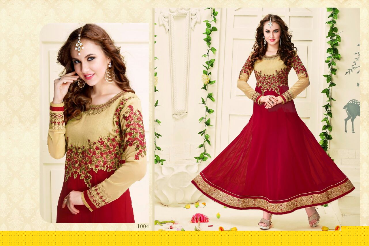 Arsh By Madhav International 1001 To 1005 Series Bollywood Beautiful Stylish Designer Embroidered Party Wear Georgette Dresses At Wholesale Price