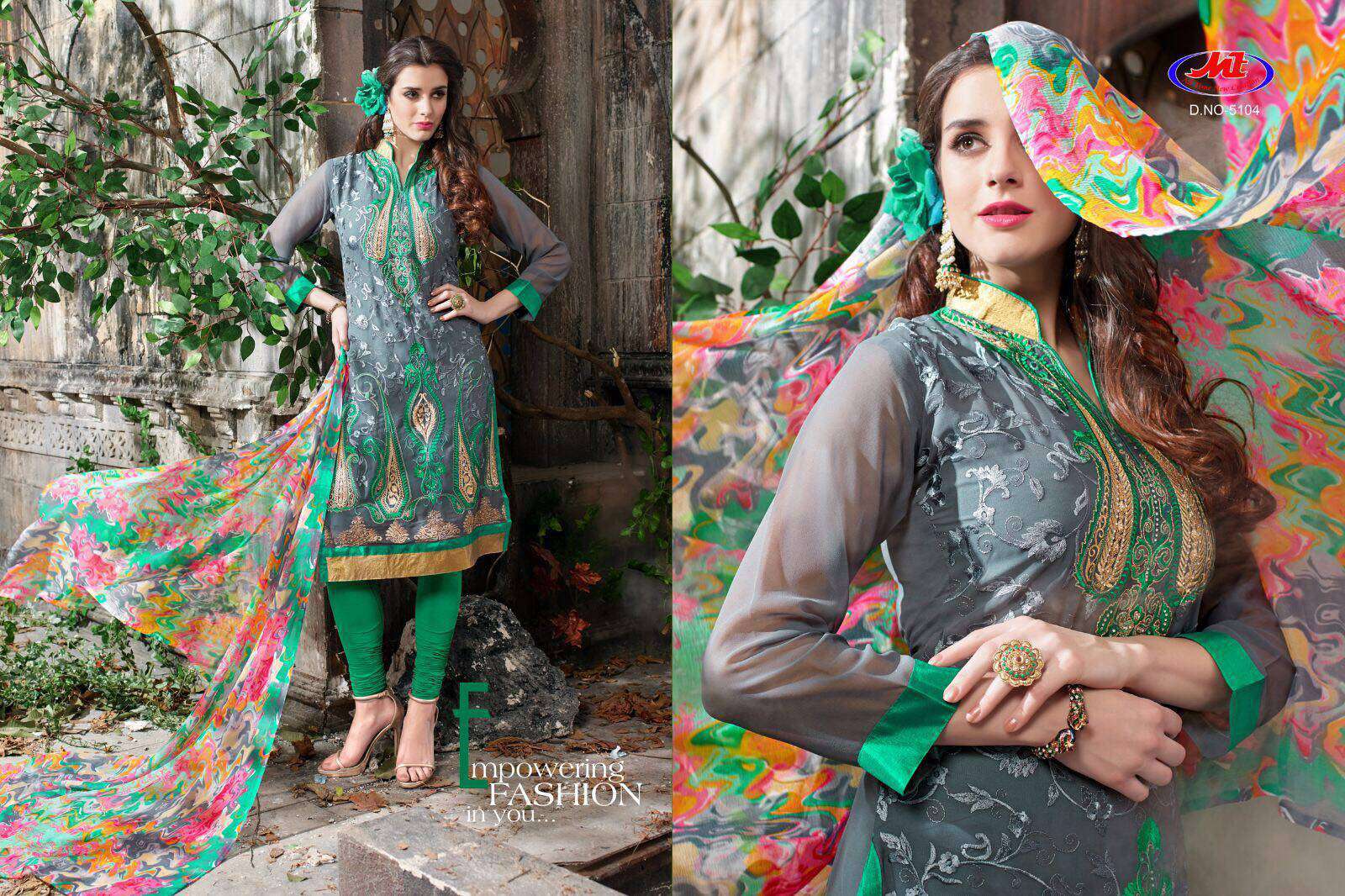 (sale)-ashmira By Manav Trendz 5101 To 5109 Series Beautiful Indian Suits With Embroidered Work Colorful Fancy Party Wear & Occasional Wear Heavy Georgette Dresses At Wholesale Price