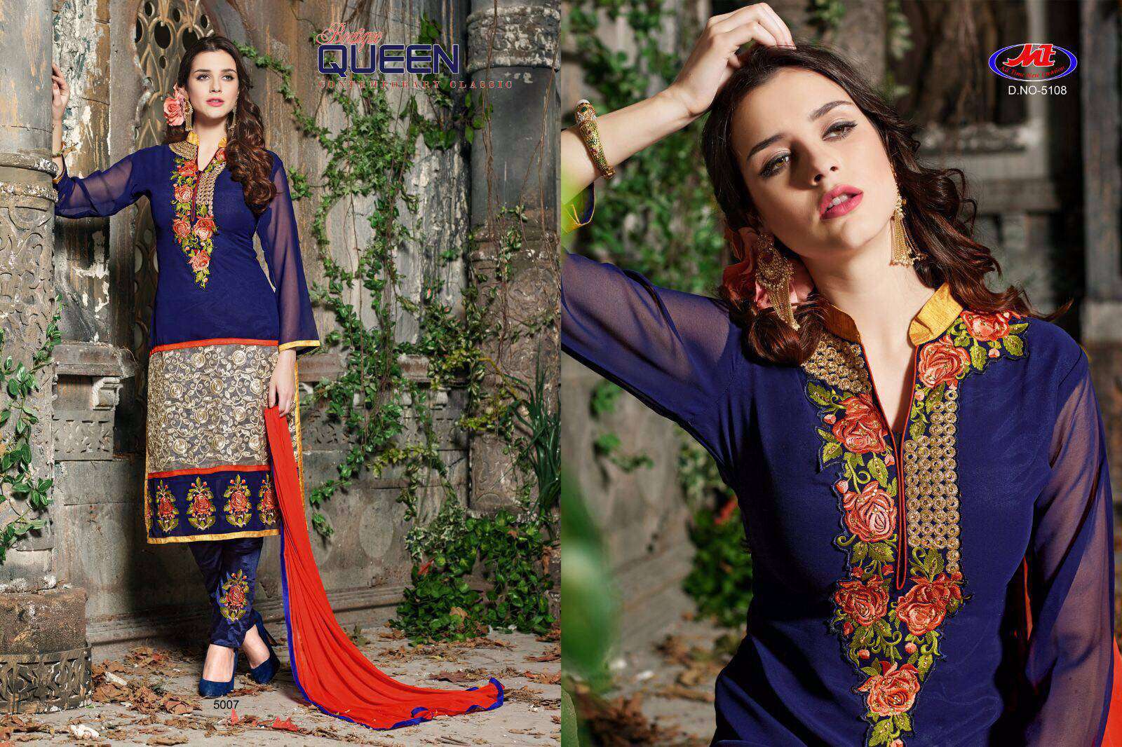 (sale)-ashmira By Manav Trendz 5101 To 5109 Series Beautiful Indian Suits With Embroidered Work Colorful Fancy Party Wear & Occasional Wear Heavy Georgette Dresses At Wholesale Price