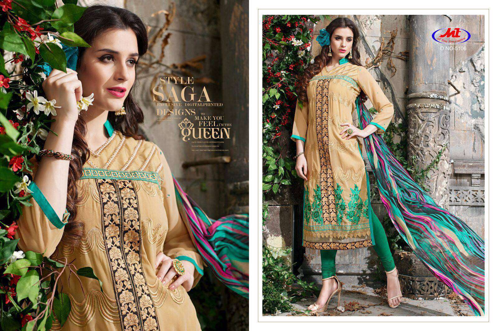 (sale)-ashmira By Manav Trendz 5101 To 5109 Series Beautiful Indian Suits With Embroidered Work Colorful Fancy Party Wear & Occasional Wear Heavy Georgette Dresses At Wholesale Price