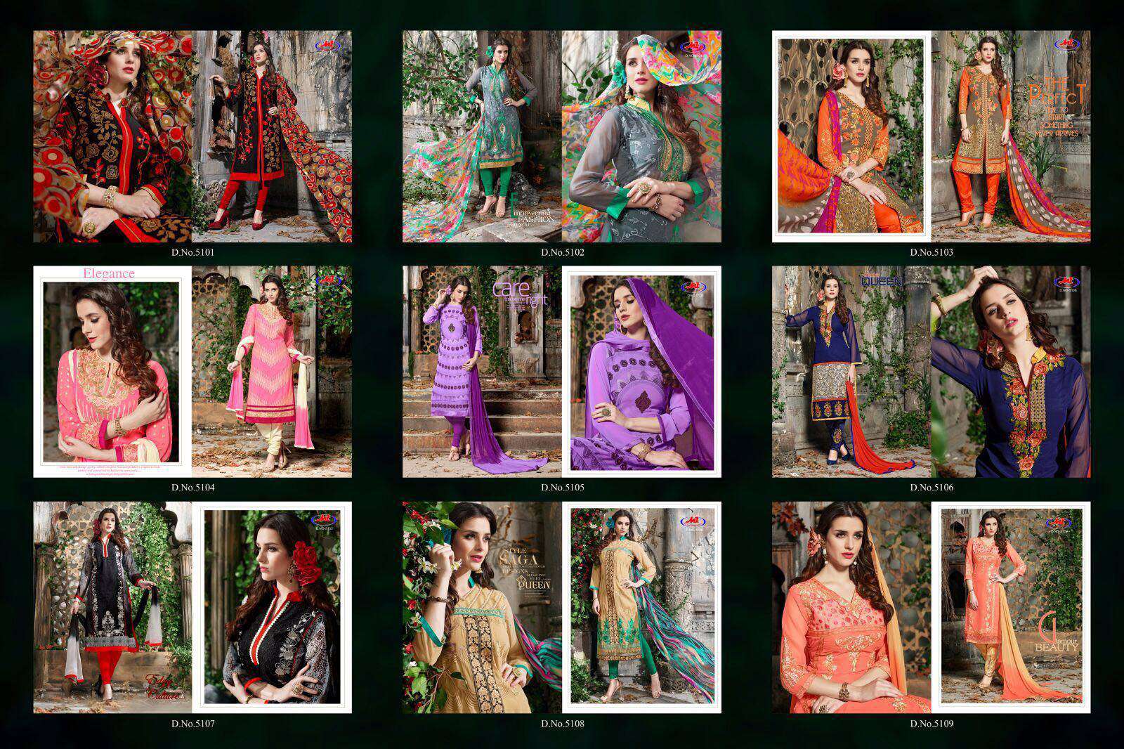 (sale)-ashmira By Manav Trendz 5101 To 5109 Series Beautiful Indian Suits With Embroidered Work Colorful Fancy Party Wear & Occasional Wear Heavy Georgette Dresses At Wholesale Price