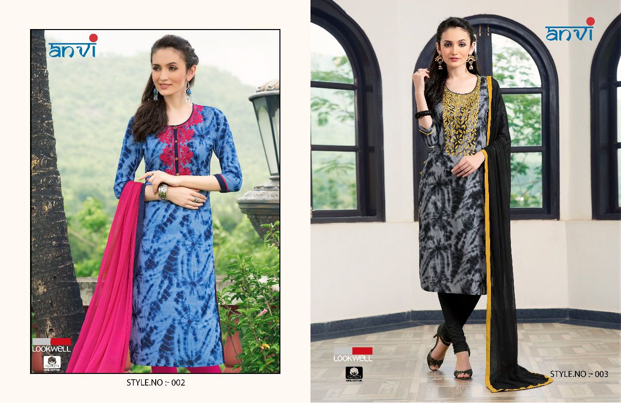 Avni By Lookwell 001 To 006 Series Indian Beautiful Colorful Fancy Embroidered Casual Wear & Occasional Wear Cotton Printed Dresses At Wholesale Price