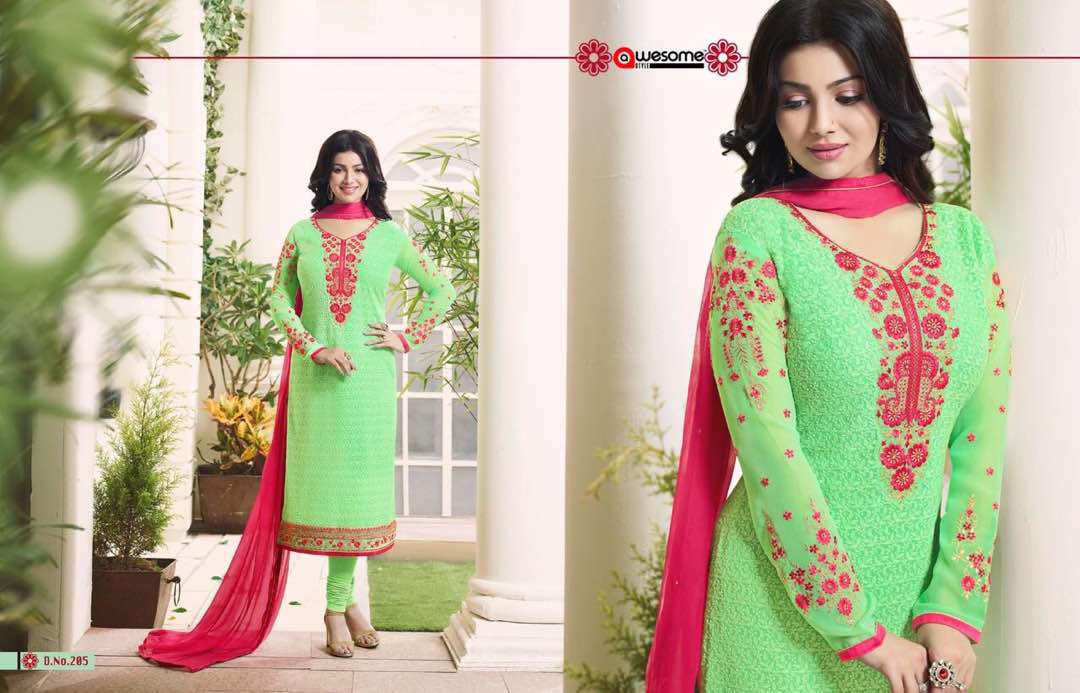 Awesome-2 201 To 207 Series By Dreamz Beautiful Embroidered Stylish Fancy Colorful Pretty Party Wear Casual Wear Occasional Wear Dresses At Wholesale Price