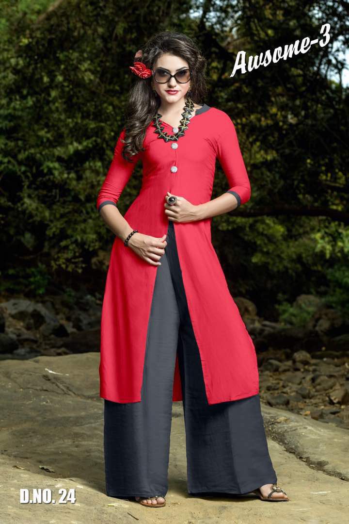 Awsome-3 17 To 24 Series By Prime Beautiful Colorful Stylish Pretty Party Wear Casual Wear Occasional Wear Printed Kurti At Wholesale Price