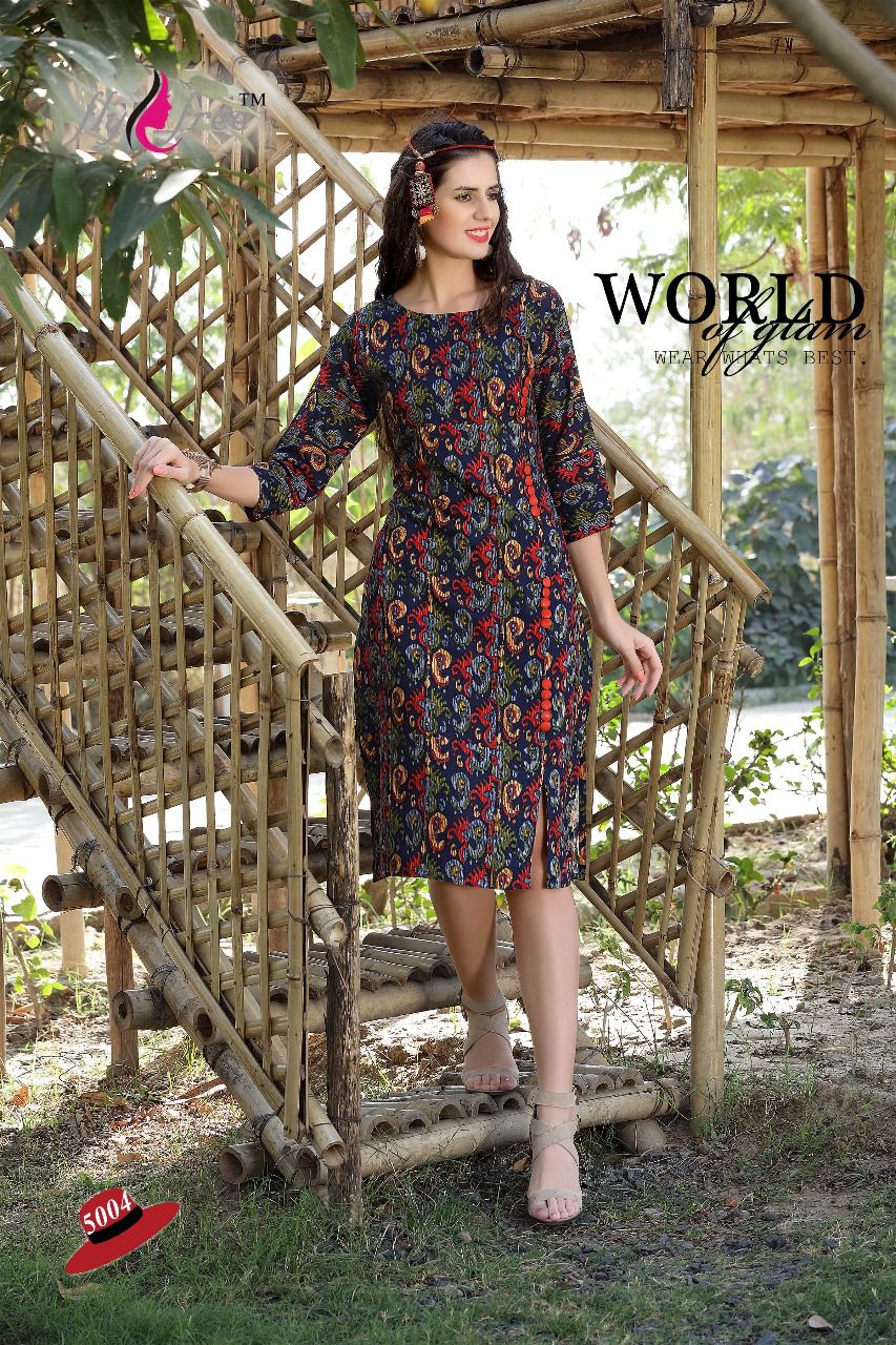 Berry By Fly Free 5001 To 5008 Series Beautiful Stylish Colorful Fancy Beautiful Casual Wear & Ethnic Wear Heavy Rayon Printed Kurtis At Wholesale Price