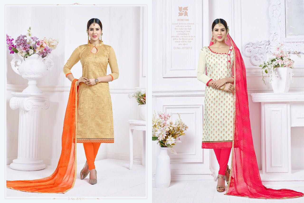 Brandy Vol-8 By Kapil Tex 87001 To 87018 Series Beautiful Stylish Colorful Ethnic Wear & Casual Wear Chanderi Printed Dresses At Wholesale Price