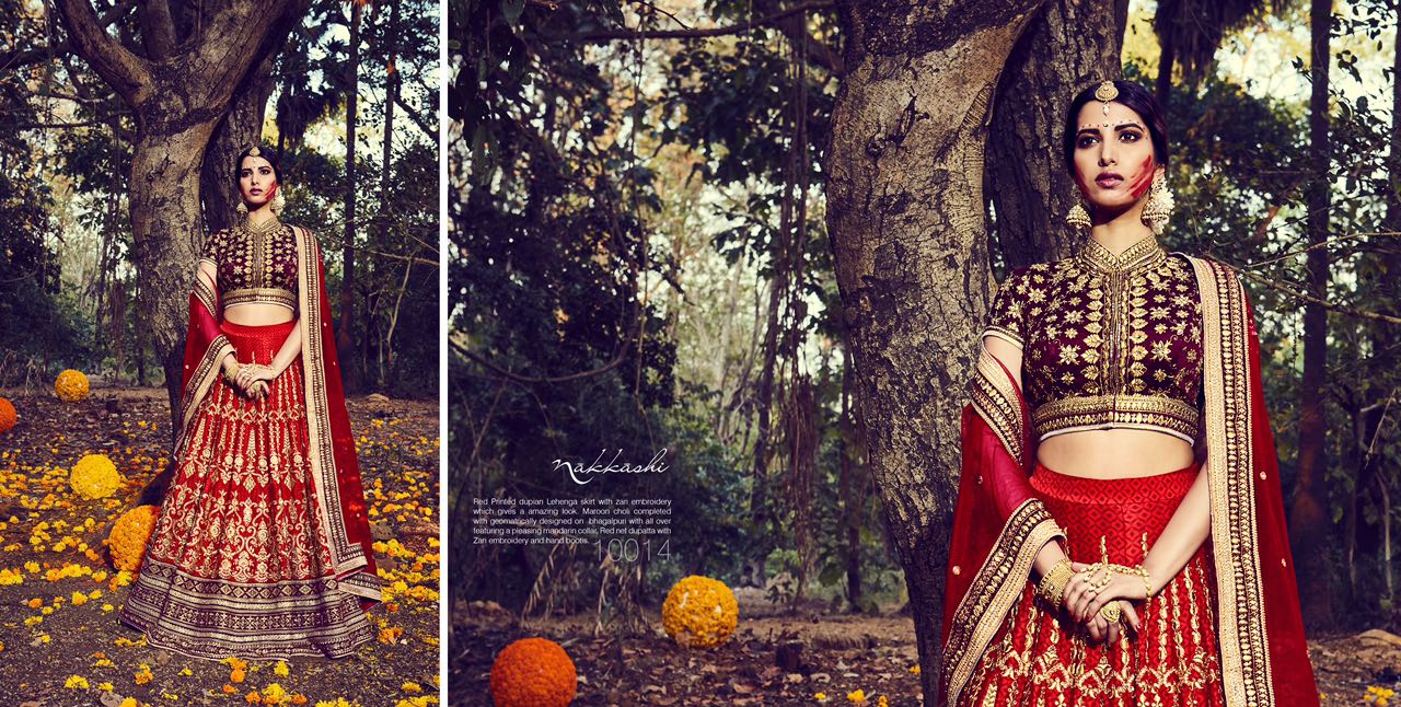 Bridal Carnival By Nakkashi 10007 To 10015 Series Indian Traditional Beautiful Stylish Designer Heavy Embroidered Party Wear Fancy Lehengas At Wholesale Price