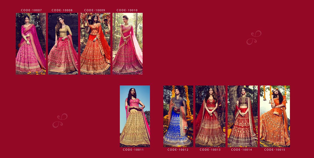Bridal Carnival By Nakkashi 10007 To 10015 Series Indian Traditional Beautiful Stylish Designer Heavy Embroidered Party Wear Fancy Lehengas At Wholesale Price