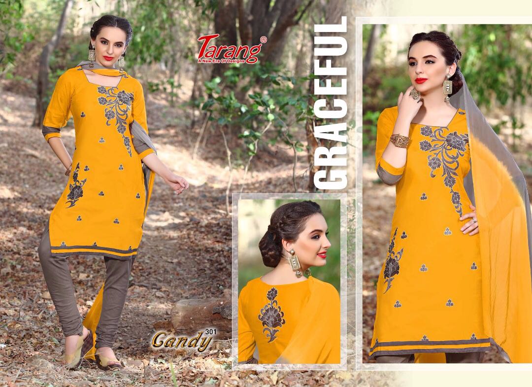 Candy By Tarang 301 To 311 Series Designer Suits Stylish Colorful Beautiful Fancy Party Wear & Ethnic Wear Cotton Cambric Dresses At Wholesale Price