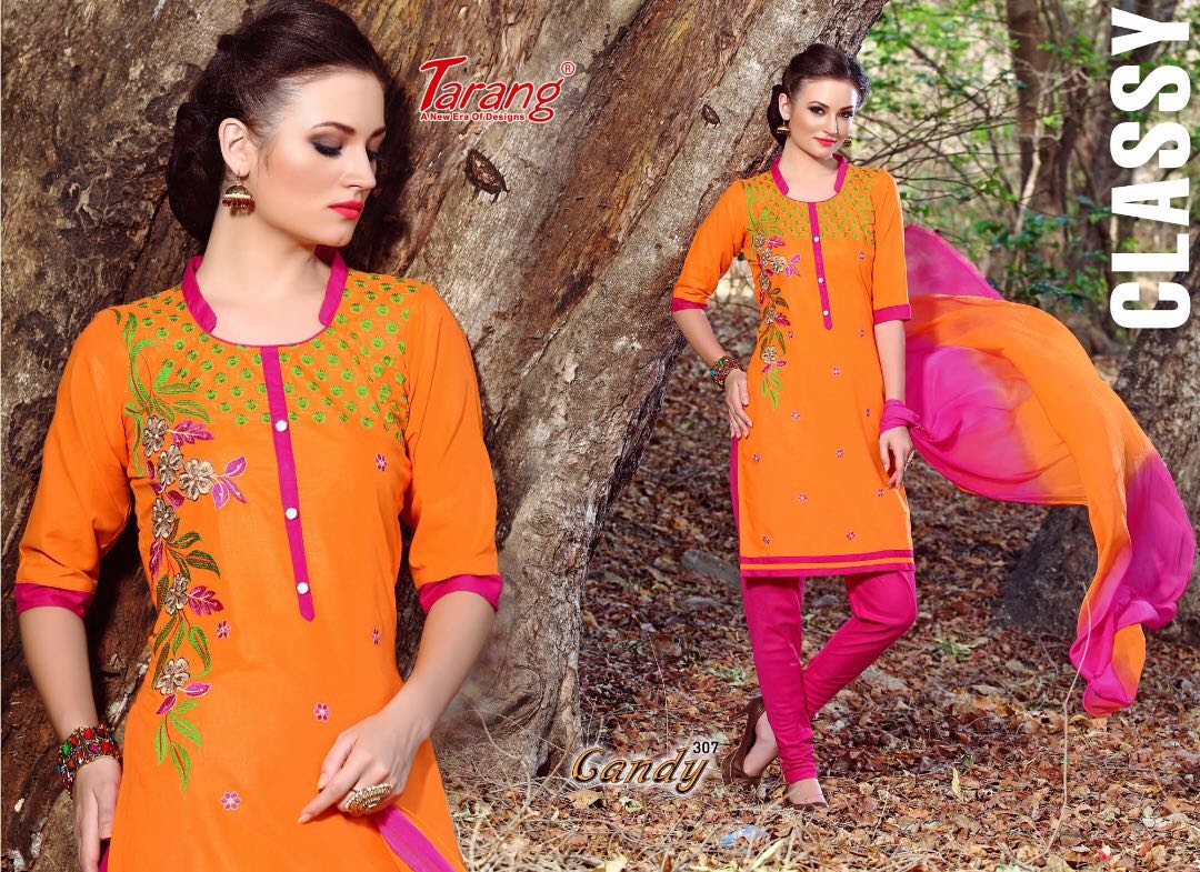 Candy By Tarang 301 To 311 Series Designer Suits Stylish Colorful Beautiful Fancy Party Wear & Ethnic Wear Cotton Cambric Dresses At Wholesale Price