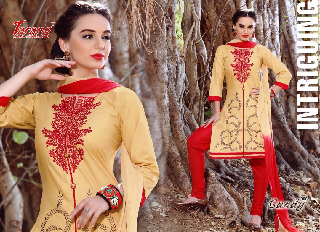 Candy By Tarang 301 To 311 Series Designer Suits Stylish Colorful Beautiful Fancy Party Wear & Ethnic Wear Cotton Cambric Dresses At Wholesale Price