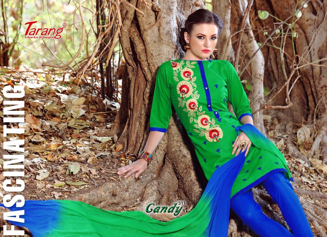 Candy By Tarang 301 To 311 Series Designer Suits Stylish Colorful Beautiful Fancy Party Wear & Ethnic Wear Cotton Cambric Dresses At Wholesale Price